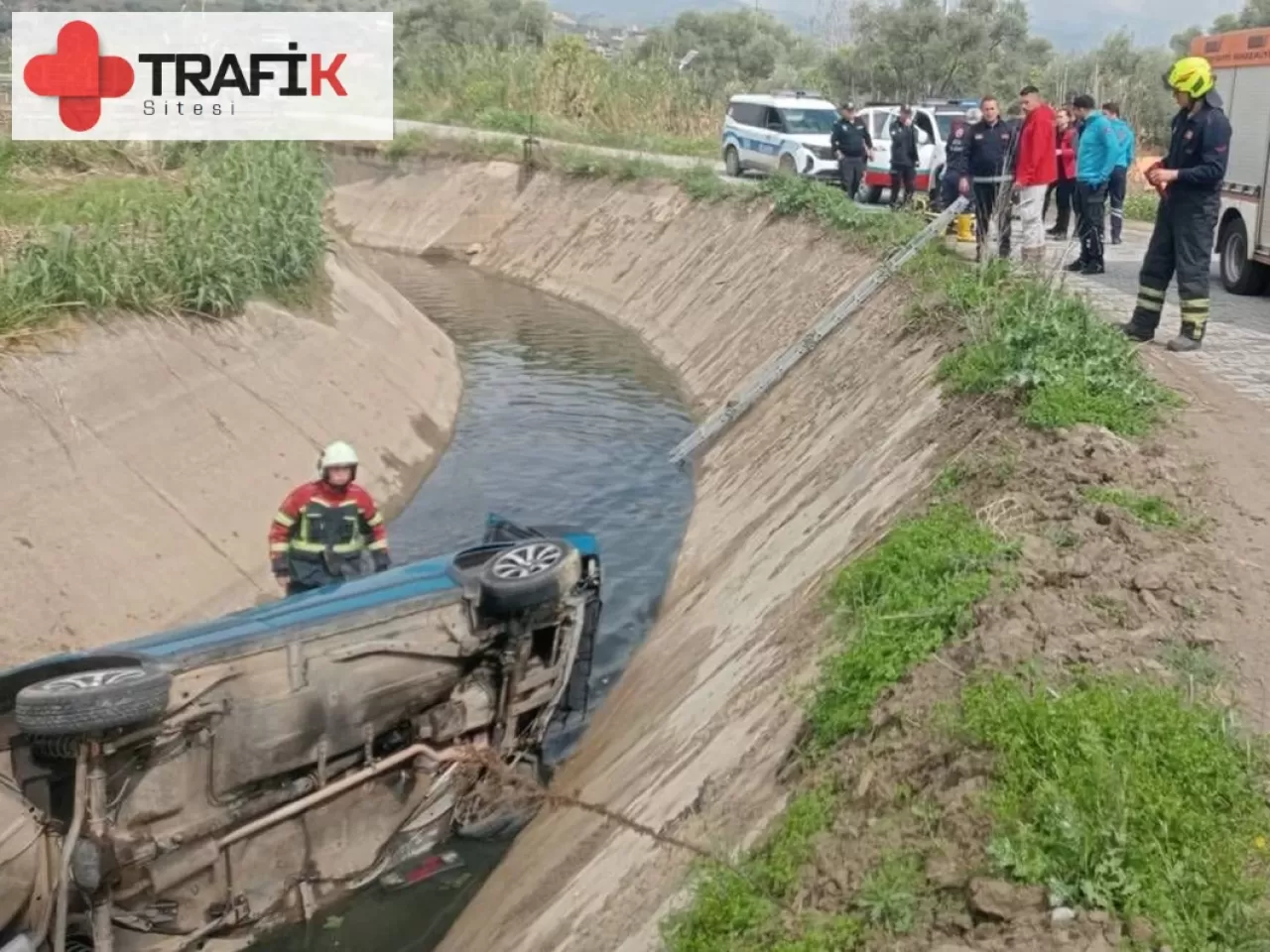 Aydın'ın Nazilli ilçesinde Otomobil Sulama Kanalına Uçtu: Bir Yaralı Var!