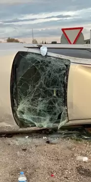 Aksaray'da Otomobil Takla Attı, Sürücü Burnu Bile Kanamadan Kurtuldu!