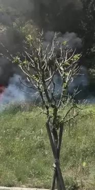 Ankara Çankaya'da Lüks Cip Alev Alev Yanarak Kullanılamaz Hale Geldi