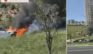 Ankara Çankaya'da Lüks Cip Alev Alev Yanarak Kullanılamaz Hale Geldi