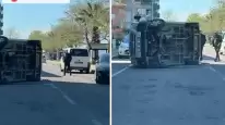 Kocaeli'de Otomobile Çarpan Araç Yan Yattı, Sürücü Kazayı Yara Almadan Atlattı!