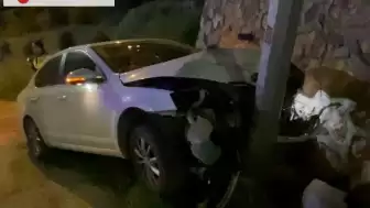 Elazığ'da Araç Aydınlatma Direğine Çarptı, 2 Kişi Yaralandı!