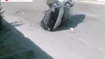 İnegöl'de Kontrolden Çıkan Otomobil Takla Attı, 2 Yaralı
