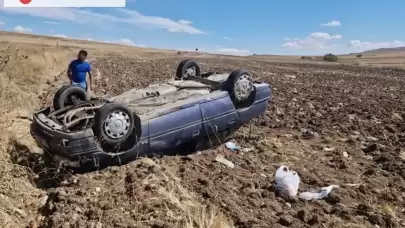 Çorum Alaca'da Tarlaya Devrilen Otomobilde 4 Yaralı!