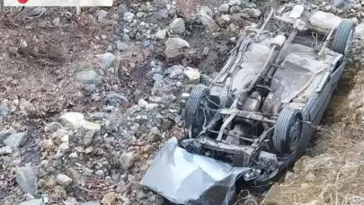 Otomobil dere yatağına yuvarlandı: 1 ölü