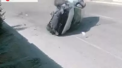 İnegöl'de Kontrolden Çıkan Otomobil Takla Attı, 2 Yaralı