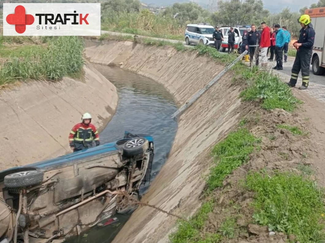 Aydın'ın Nazilli ilçesinde Otomobil Sulama Kanalına Uçtu: Bir Yaralı Var!