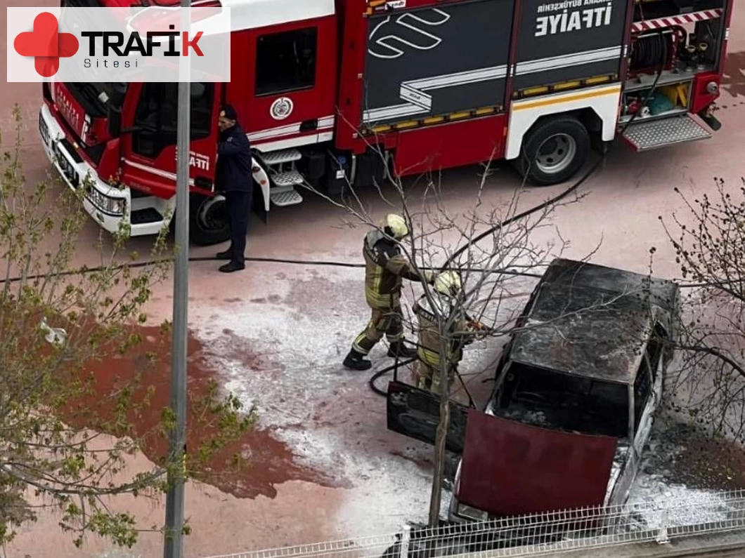 Ankara'da Park Halindeki Araç Alev Aldı - Can Kaybı Yaşanmadı